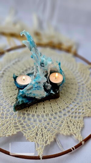 Candle Holder Blue Wave