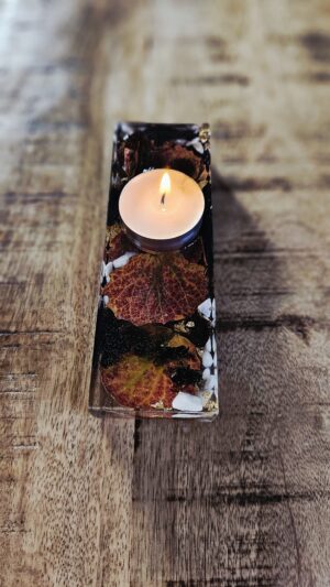Autumn Leaves with Bumblebee. Candle Holder