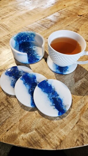 White & Blue Coasters
