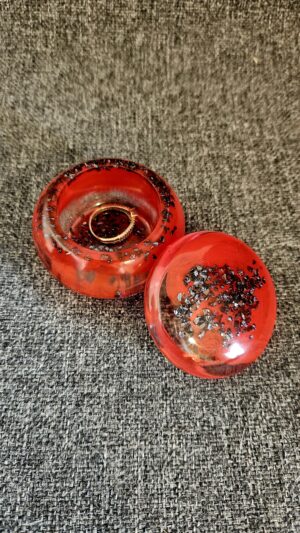 Red with Blue Stones Candle Holder