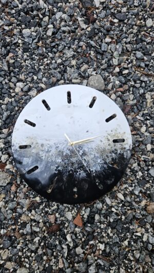 White & Black Golden Stones Wall watch