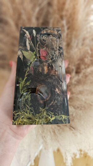 Candle Holder. Forest Green 4