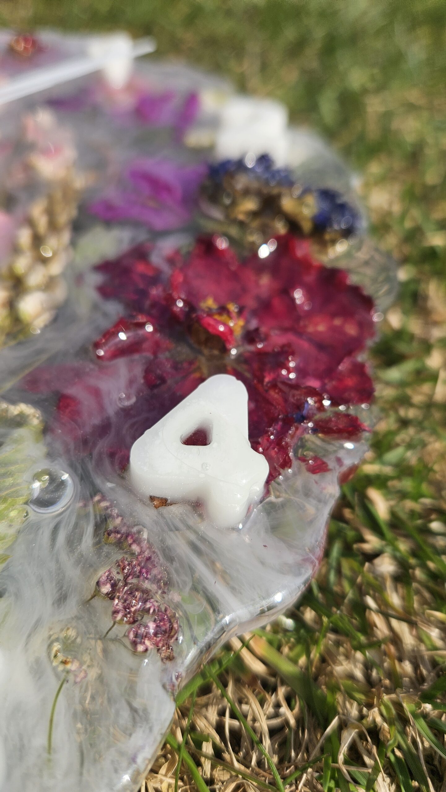 White Wall Watch With Flowers - Image 5