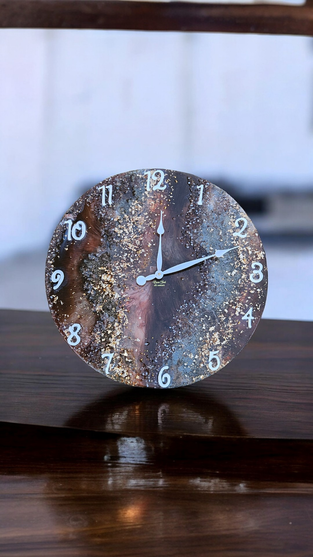 Wall Watch Bronze & Golden Stones